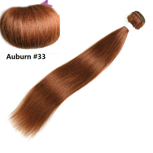 100% Auburn Straight Human Hair