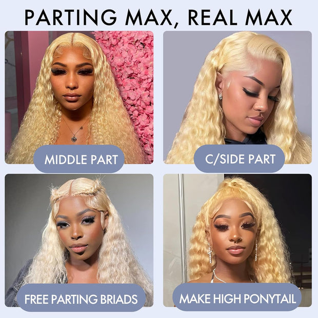 HD Lace 13x4 Frontal Wig Color Blonde(613) Deep Wave High Quality Human Hair Wig