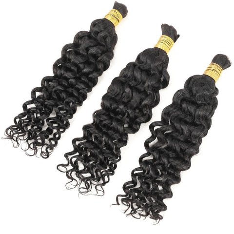 Natural color Human BOHO Braiding Hair Water Wave Bulk hair Best Quality Mink hair extensions 100g/bundle (Copy) (Copy) (Copy) (Copy)