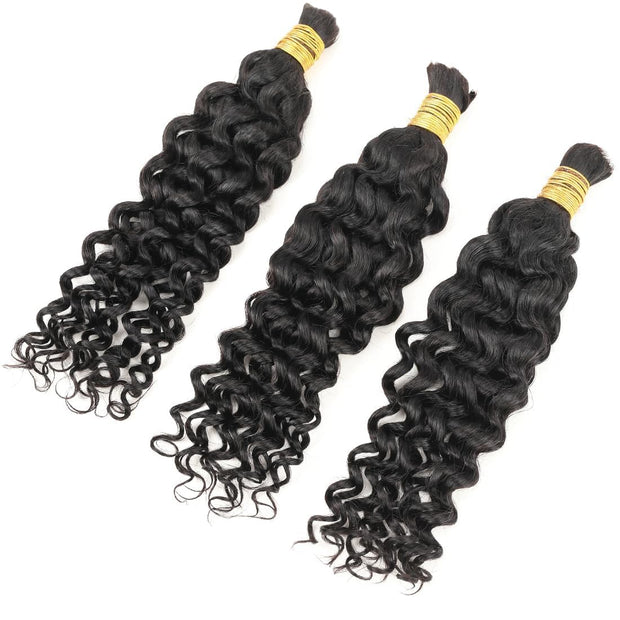 Natural color Human BOHO Braiding Hair Water Wave Bulk hair Best Quality Mink hair extensions 100g/bundle (Copy) (Copy) (Copy) (Copy)