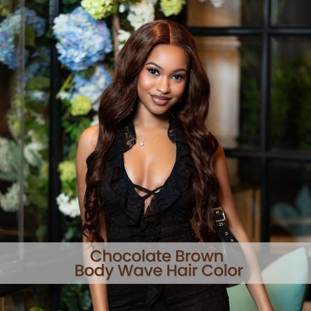 13x4 Lace Frontal Mudium Brown(#4) Body Wave Unprocessed 100% Human Hair Lace Frontal