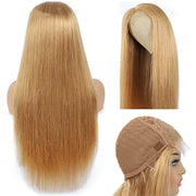 5X5HD Straight color #27 Wig HD Lace closure wig 200 density 100 remy Human Hair Honey Blonde