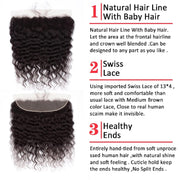13x4 Transparent Lace Frontal Loose wave Bleached Knots Brazilian Hair