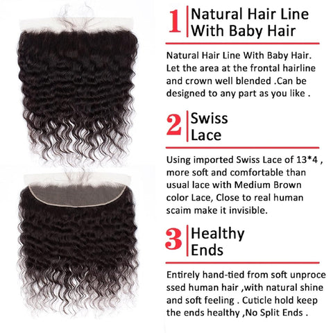 13x4 Transparent Lace Frontal Loose wave Bleached Knots Brazilian Hair