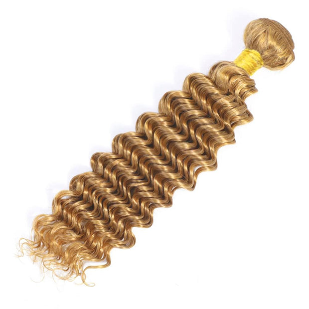 Deep Wave Honey Blonde Unprocessed Brazilian Human Virgin Hair
