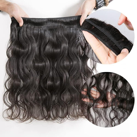 Seasonal Sale 50% Off: Body Wave natural black 3 bundles Affordable Human India Hair
