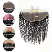 13x4 Transparent Lace Frontal Jerry Curl Bleached Knots Brazilian Hair
