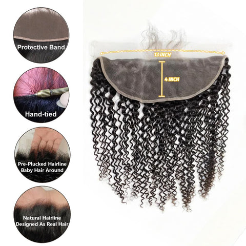 13x4 Transparent Lace Frontal Jerry Curl Bleached Knots Brazilian Hair