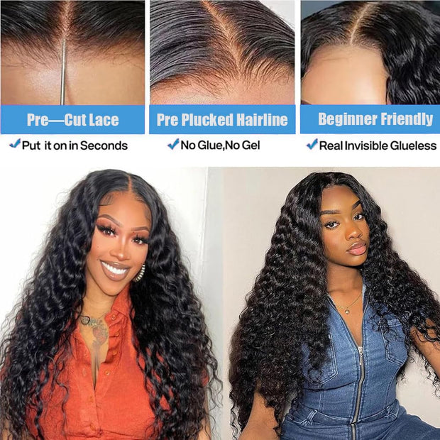 5x5HD Lace Wear To Go Glueless Jerry Curl Pre-Cut Lace Closure Wig 100 Virgin Human Hair Natural Color Wig