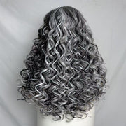 Smiffys Renaissance Vamp Wig, Black & White，Synthetic Cosplay Costume Halloween Wigs for Women