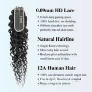 2x6HD Lace Closure Natural Wave Brazilian Virgin Human Hair