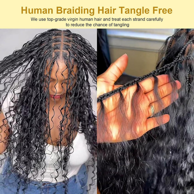 Natural color Human BOHO Braiding Hair Jerry Curl Bulk hair Best Quality Mink hair extensions 100g/bundle