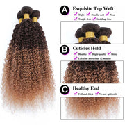 Ombre Dark to Light Brown (4/30) Jerry Curl 100% Virgin Hair