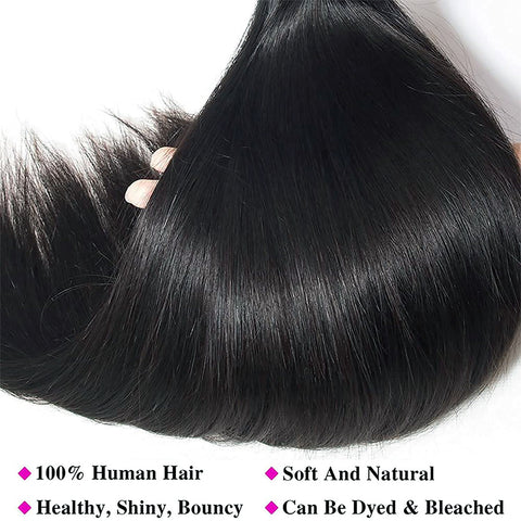 12A Premium Hair Jet Black Color #1 Straight High Quality Full In End Silky Unprocessed  Human Hair Extensions