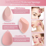 Makeup Sponge, 8 Pcs Beauty Makeup Sponge Blender, Mini Blender Sponges for Liquid, Creams, Powders (Pink)