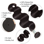 Black Friday Sale: Body Wave 100% Affordable India 12"14"16" 3 Bundles Human Hair