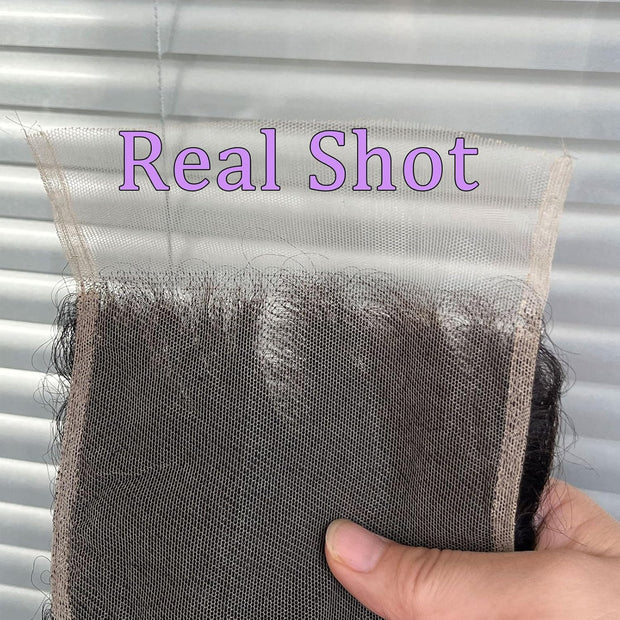 5x5 Transparent Lace Burmese Curl Lace Closure Brazilian Virgin Human Hair