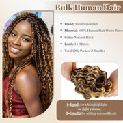 Human Braiding Hair Water Wave 2 bundle 100g Color 4P27