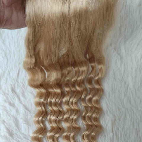 5X5  HD Lace Closure 613 Blonde Human Hair Deep Wave