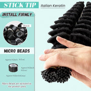 I-tip Premium Hair extensions Natural Black Deep Wave