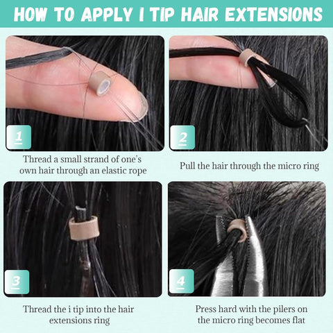 I-tip Premium Hair extensions Natural Black Deep Wave