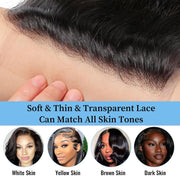 13x6HD Kinky Straight Swiss Lace Frontal Unprocessed Mink Virgin Human Hair Swiss Lace, Skin-melt Lace, Invisible Lace