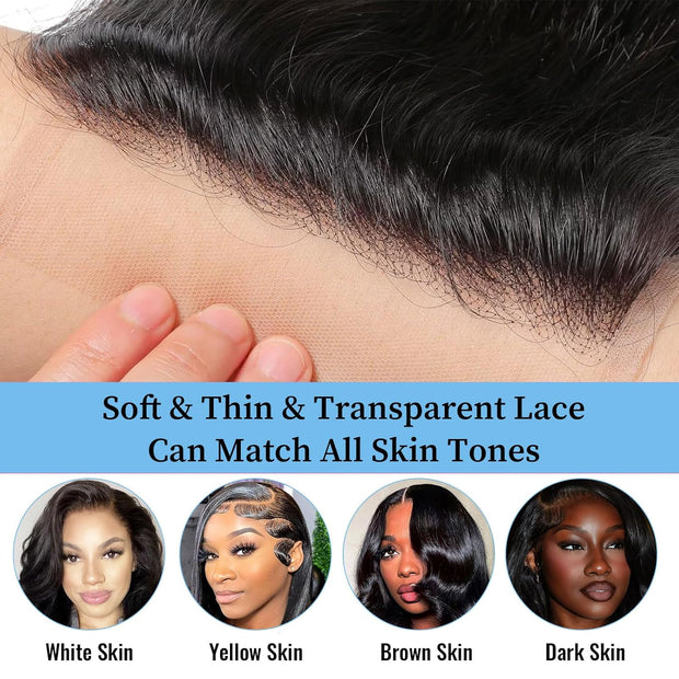 13x6HD Kinky Straight Swiss Lace Frontal Unprocessed Mink Virgin Human Hair Swiss Lace, Skin-melt Lace, Invisible Lace