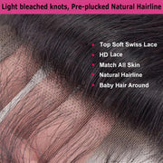 5x5HD Lace Closure Burmese Curl Natural Color Human Hair