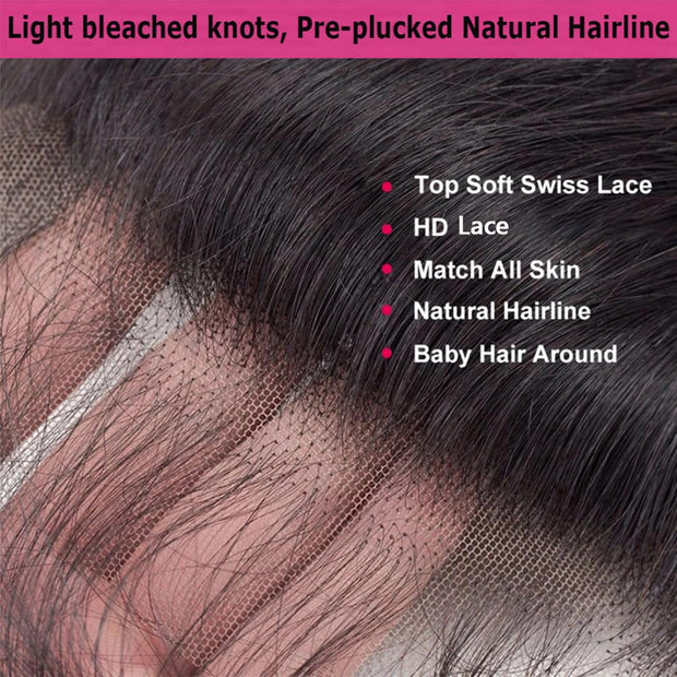 5x5HD Lace Closure Burmese Curl Natural Color Human Hair