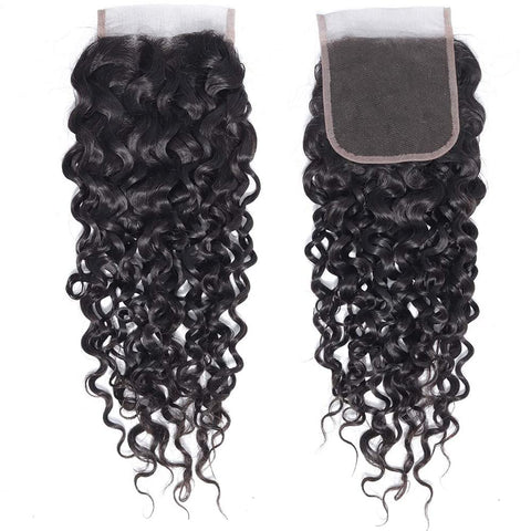 4x4 Lace Transparent Lace Closure Natural Wave Virgin Natural Human Hair