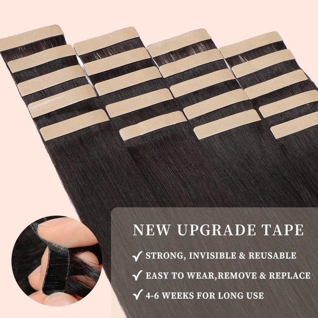 Tape-in Premium Human Hair Natural Color Straight - 20Pcs/Pack