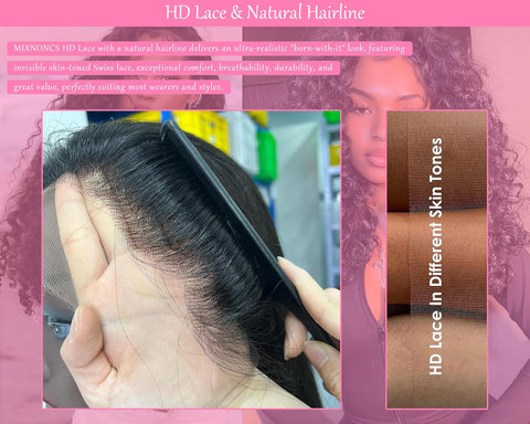 13x6HD Lace Wig Burmese 100 Human High Quality Hair Swiss Lace, Skin-melt Lace, Invisible Lace