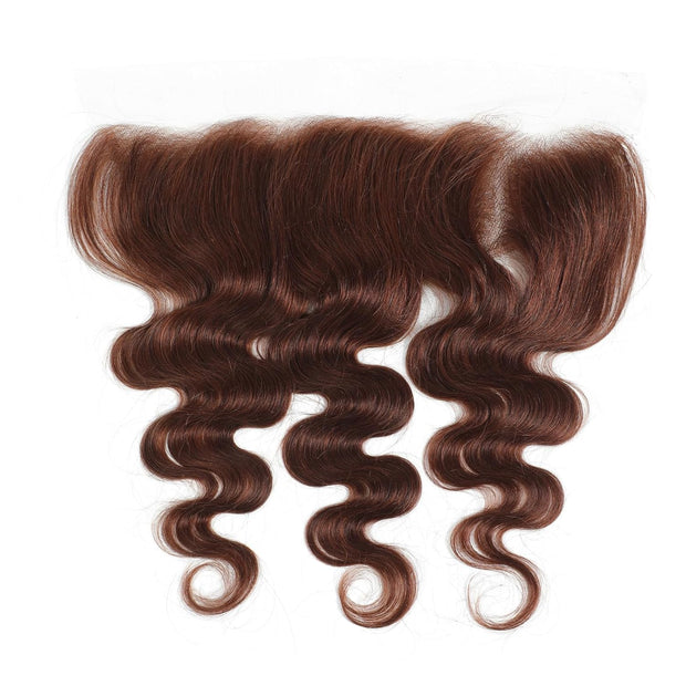 13x4 Lace Frontal Mudium Brown(#4) Body Wave Unprocessed 100% Human Hair Lace Frontal