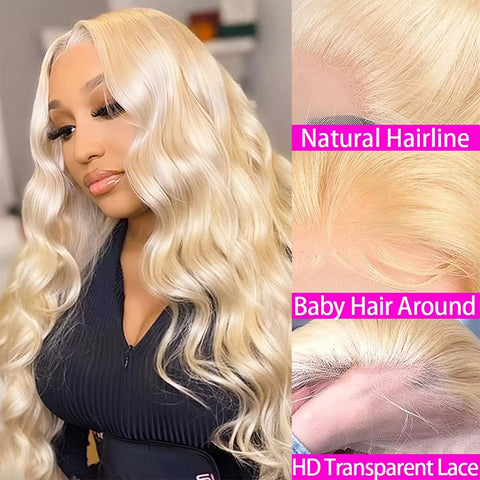 13x4 Lace Blonde Straight Wig Color 613 Frontal 100 Human Hair Wig