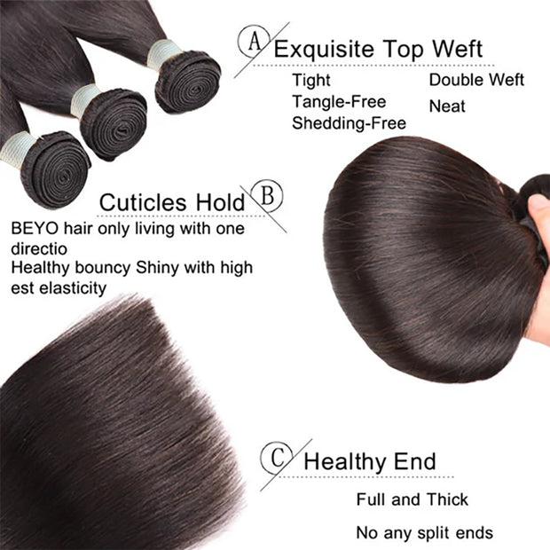 Black Friday Sale: Straight 100% Affordable India 10"12"14" 3 Bundles Human Hair