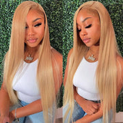 13X4 wig #27 200 density Transparent Lace frontal 100 Remy Human Hair Straight Body Wave Deep Wave