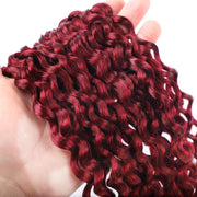 Human Braiding Hair Water Wave 2 bundle 100g Color Burgundy (99J)