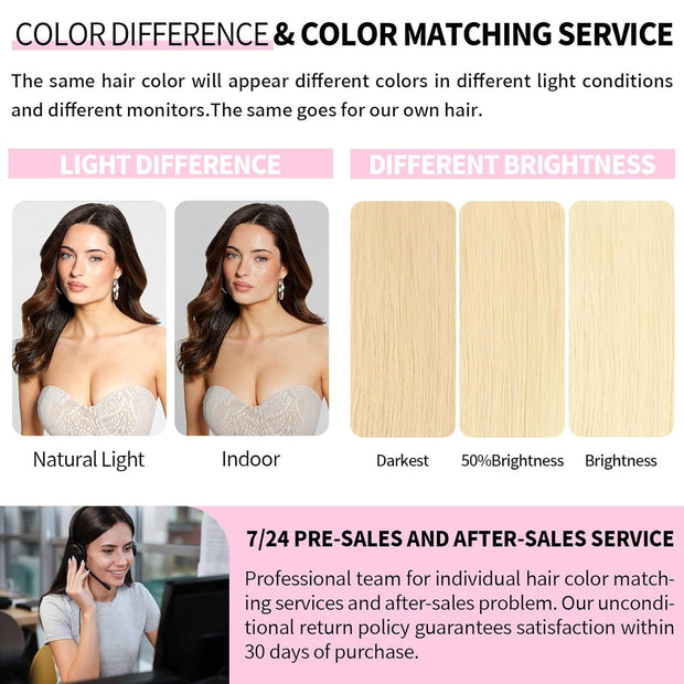 High Quality Clip In Blonde (613#) Straight Hair Extensions 100% Human Hair