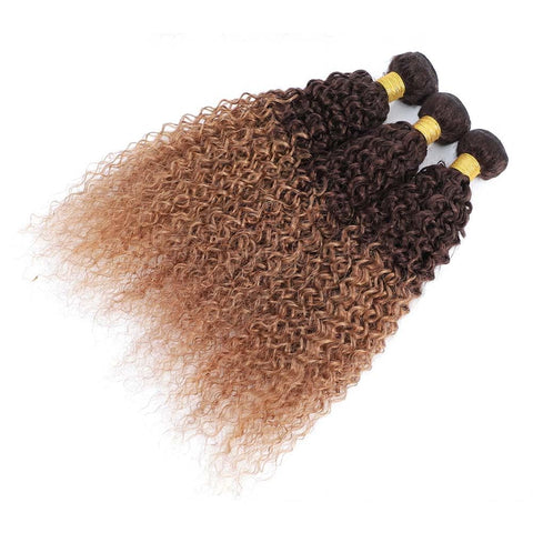 Ombre Dark to Light Brown (4/30) Jerry Curl 100% Virgin Hair