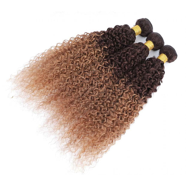 Ombre Dark to Light Brown (4/30) Jerry Curl 100% Virgin Hair