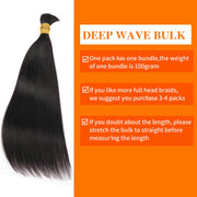 Natural color Human BOHO Braiding Hair Straight Bulkhair Best Quality Mink hair extensions 100g/bundle