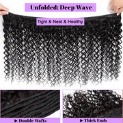 Natural Black Deep Wave 100% Mink Human Hair