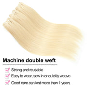 prenuim blonde 613 Hair Straight Unprocessed 100% Human Hair ash Blonde(#613) Color