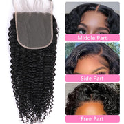 5x5HD Lace Closure Jerry Curl Brazilian Natural Virgin Remy Human Hair