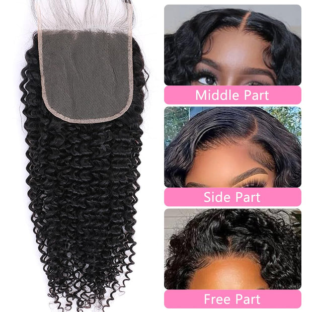 5x5HD Lace Closure Jerry Curl Brazilian Natural Virgin Remy Human Hair