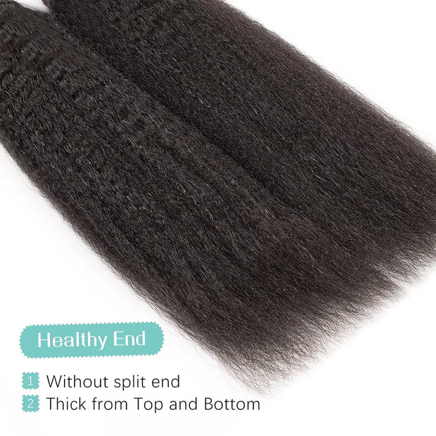 Tape In Hair Extensions Human 50g Hair Kinky Straight Natural Color With Replacement Tapes 20 Pcs, Remover