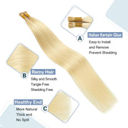 I Tip Premium 613 Blonde Straight Hair Extensions Quality 100 Human Hair