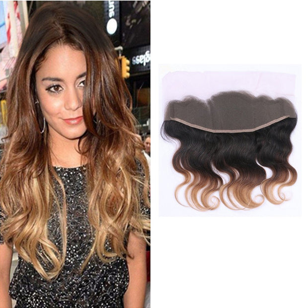 13x4 Lace Frontal 1B/4/27 Body Wave Unprocessed 100% Human Hair Lace Frontal