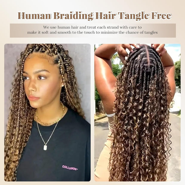 Human Braiding Hair Water Wave 2 bundle 100g Color 4P27