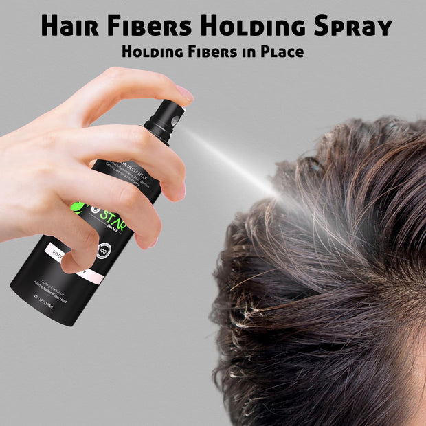 Ustar Hair Building Fibers .42oz/12g  4 in 1 Gift Pack (Hair Fibers, Comb, Spray Applicator, FiberHold Spray)